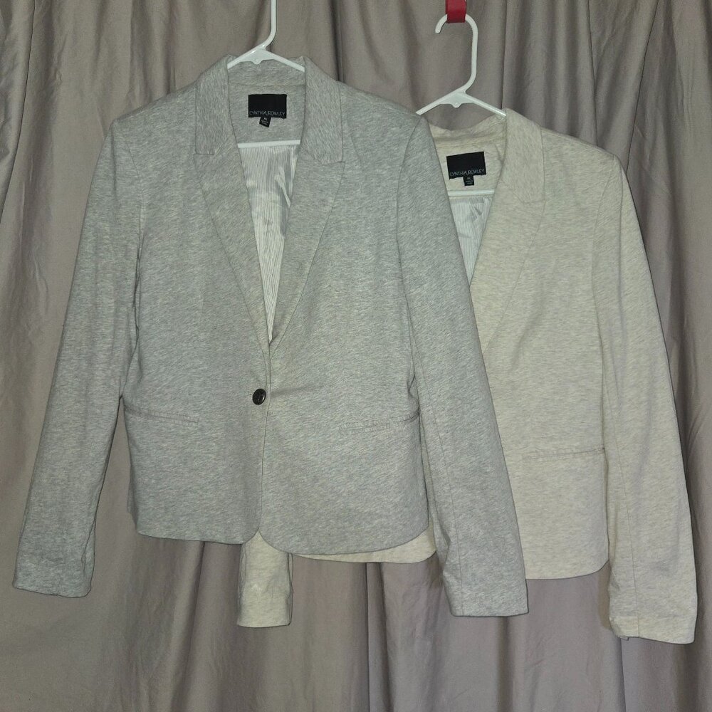 Set of 2 Cynthia Rowley 100% Cotton Schoolboy Blazer Jackets Fully Lined